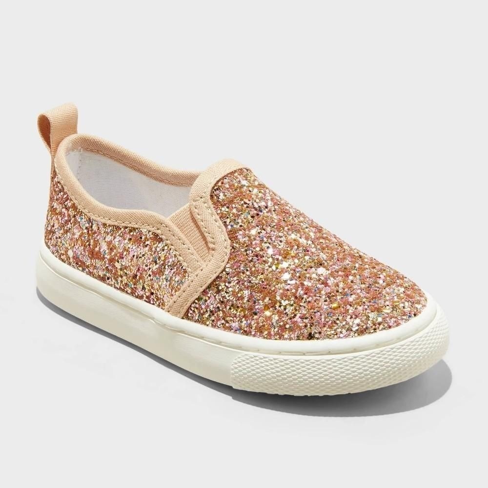 Toddler Madigan Slip-on Glitter Sneakers - Cat & Jack™ Rose Gold 5T